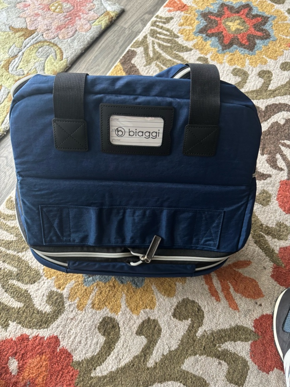 Biaggi Zipsak Boost Blue Spinner Duffle 22" Rolling Travel Underseat Luggage Exp - Picture 2 of 4